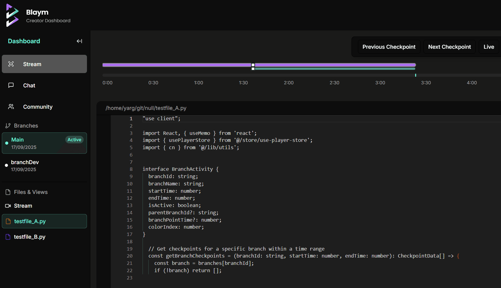 Blaym Platform Screen